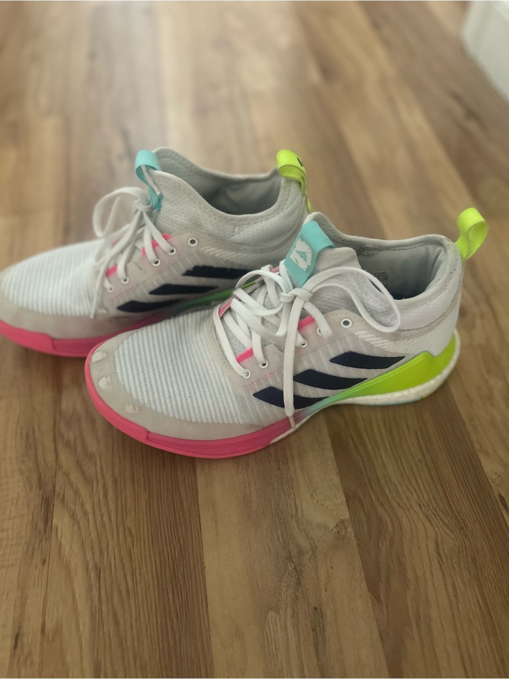 adidas crazy flight volleyball shoes with Pink & Lime Accents - Picture 3 of 6